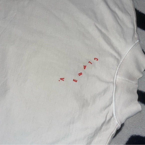 Clare V Le Drop Mock Neck Sweatshirt in Ivory with red stiching Rare - Picture 5 of 6